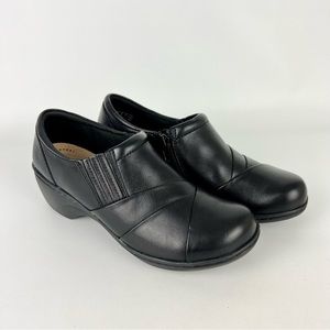 Clarks Channing Essa Black Zip Loafer Shootie 6.5